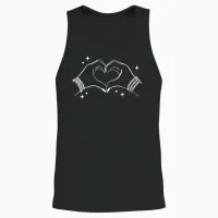 Heart Hands Taylor First Name Girl Vintage 70's 80's Unisex Tank Top in Black - 2
