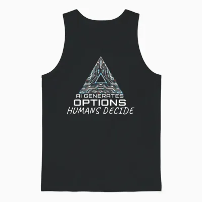 Circuitry Ai Generates Options Humans Decide Unisex Tank Top - Black