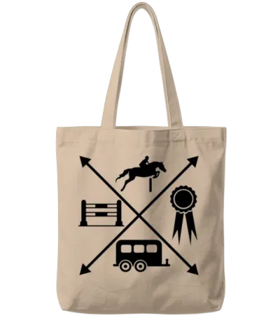 Horse Jumping Tote Bags - Natural