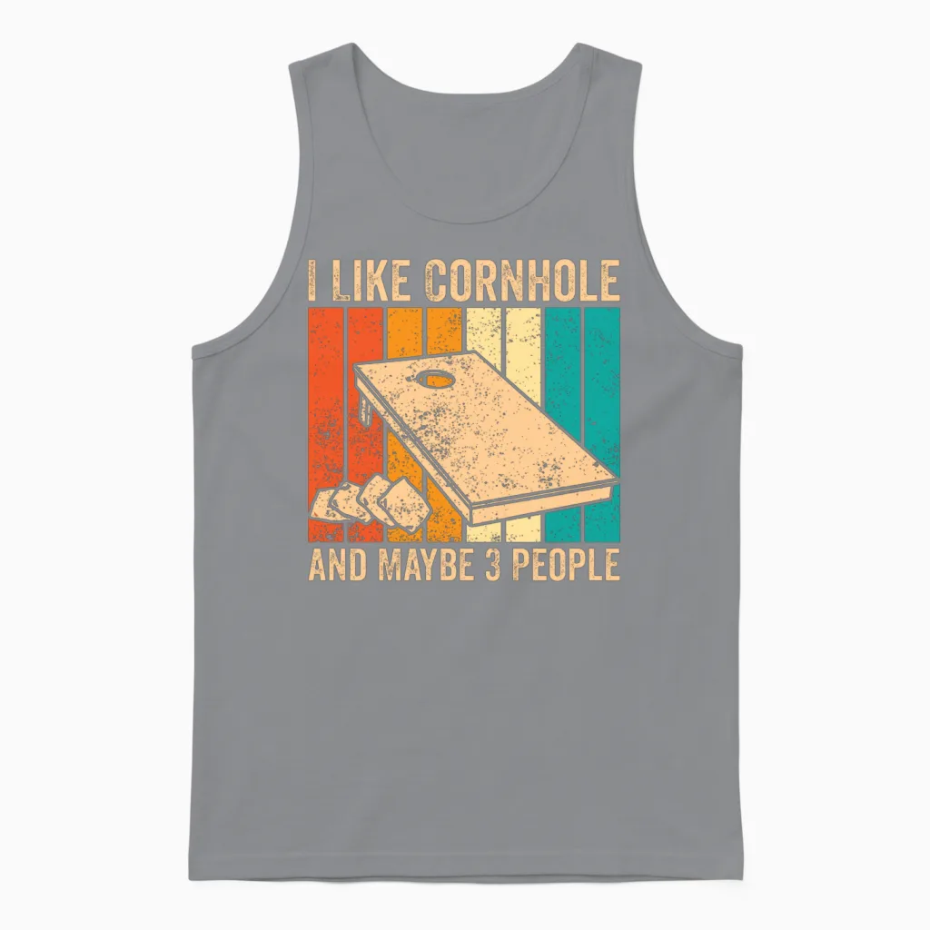 Funny Cornhole Retro Unisex Tank Top - Sport Grey