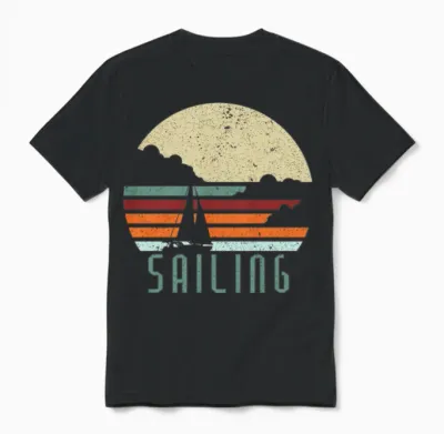 Sailing Retro Unisex T-Shirt - Black