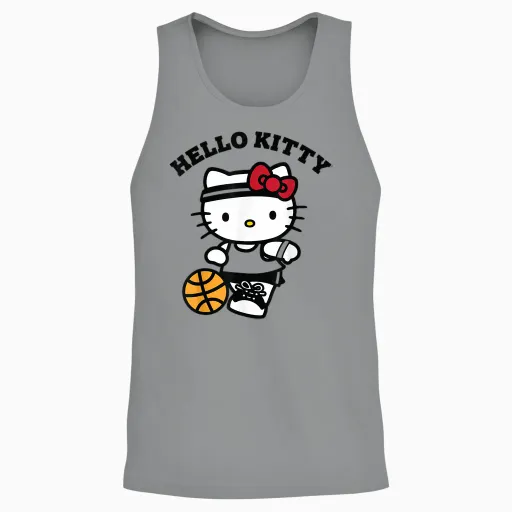 Hello Kitty Unisex Kids Basketball T-Shirt, Blue, Small Unisex Tank Top - Sport Grey