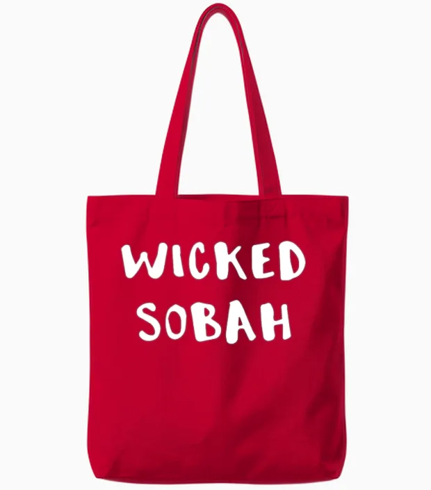 New England Wicked Sobah Sober Tote Bags in Red