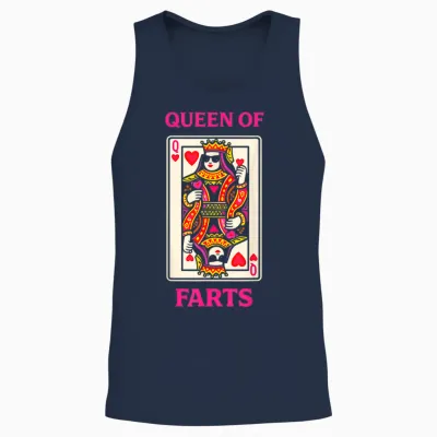Queen of Farts Funny Poker Playing Cards Humour Unisex Tank Top - Navy