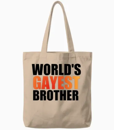 World's Gayest Brother Funny Gay Tote Bags - Natural
