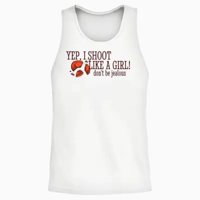 Shoot Like a Girl Unisex Tank Top - White