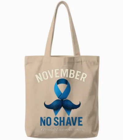 November No Shave Prostate Cancer Awareness Tote Bags - Natural