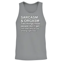 Funny Saying - Sarcasm and Orgasm Unisex Tank Top - Sport Grey – 2