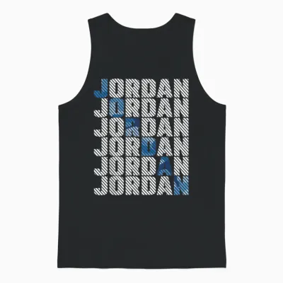 Diagonal Jordan Camo Pattern Blue Retro Camouflage Unisex Tank Top - Black