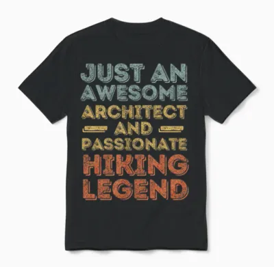 Architect Hiking Legend Retro Unisex T-Shirt - Black