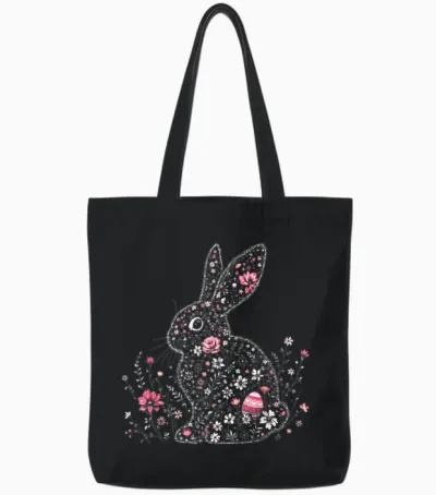 Niedliches Osterhasen Outfit I Frohe Ostern I Lustiger Hase Tote Bags - Black