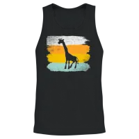 Giraffe Retro Unisex Tank Top - Black – 2