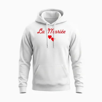 The Bride Evjf - Bride to Be - Wedding Couple T-Shirt, White Unisex Hoodie - White