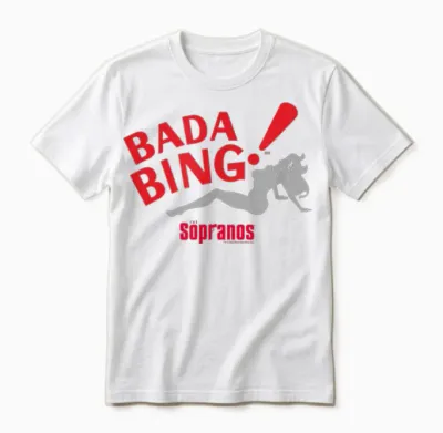 The Sopranos Bada Bing! Adult Unisex T-Shirt - White