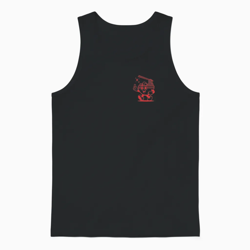 Retro T-Shirt with Pocket Ramen Noodles Tokyo Japan Unisex Tank Top in Black