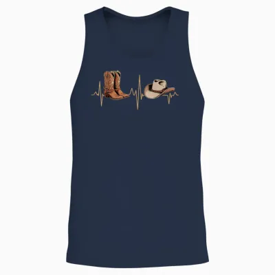 Line Dance Herzschlag Ekg Line Dancing Unisex Tank Top - Navy