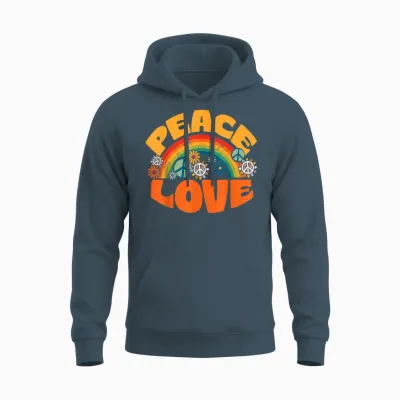 Peace Sign Love 1960s 1970s Shirt Tie Dye Groovy Hippie T-Shirt, Black Unisex Hoodie - Dark Heather