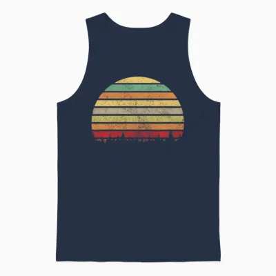 Retro Forest Silhouette Unisex Tank Top - Navy