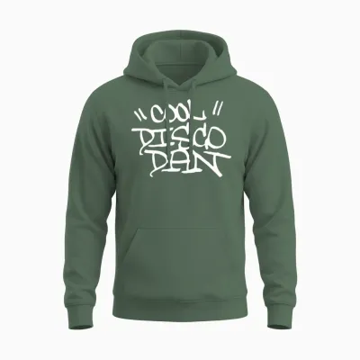 Cool Disco Dance Graffiti Design Unisex Hoodie - Military Green