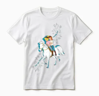 Bibi and Tina on the Horses, Ready, Go! Unisex T-Shirt - White