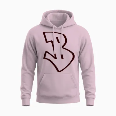 B Graffiti Bubble Letter Unisex Hoodie - Light Pink