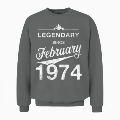 50th Birthday 50 Year Old Born February 1974 Gift Unisex Sweatshirt - Graphite Heather