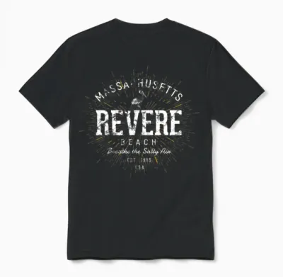Retro Vintage Revere Beach Unisex T-Shirt - Black