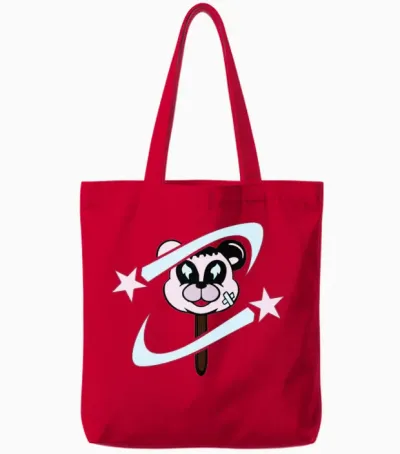 Cute Star Bear Tote Bags - Red
