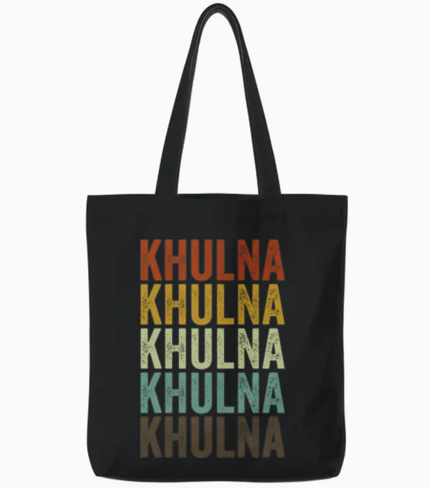 Khulna Bangladesh Retro Vintage Tote Bags - Black