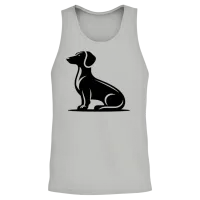 Simple Dog Motif Hunting Dog Silhouette Unisex Tank Top - Ash – 2