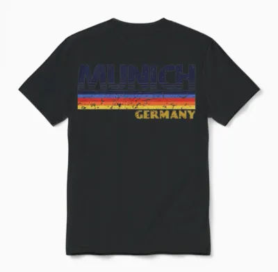 Munich Germany Retro Style Unisex T-Shirt - Black
