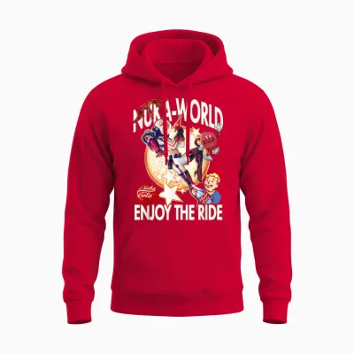 Fallout Video Game Nuka World Enjoy the Ride Vault Boy Unisex Hoodie - Red