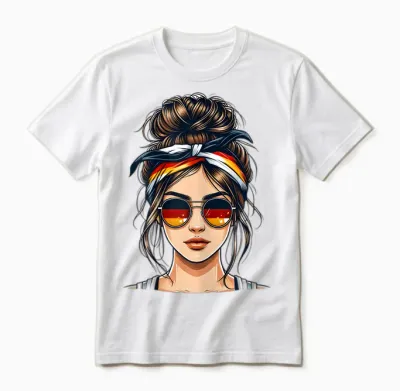 German Girl Deutsches Mädchen Deutschland Flagge Unisex T-Shirt - White