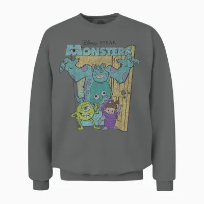 Disney Pixar Monsters Inc. Mike Sully Boo Group Unisex Sweatshirt - Graphite Heather