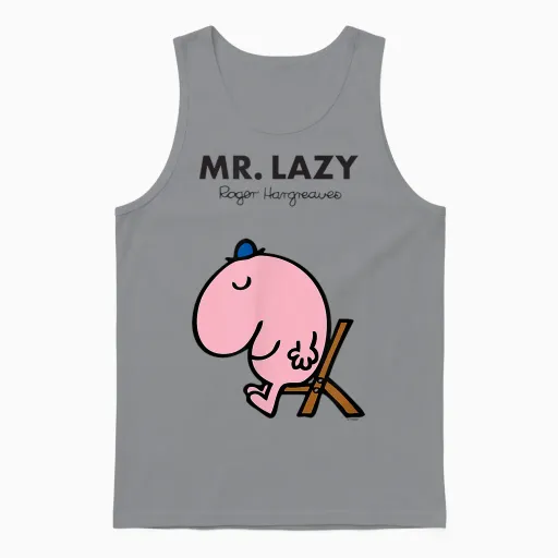 Mr. Men Mr. Lazy Unisex Tank Top in Sport Grey