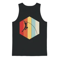 Retro Pole Vault Silhouette Unisex Tank Top - Black – 1