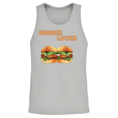 Burger Lover Food Lover Unisex Tank Top - Ash