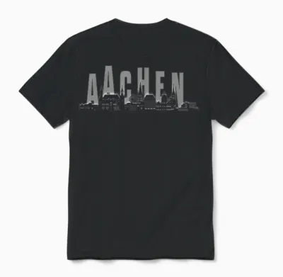 Aachen Skyline Unisex T-Shirt - Black