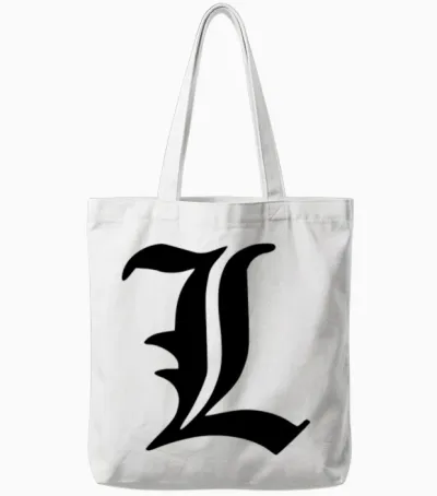 Gothic L Letter (customizable Color) Tote Bags - White