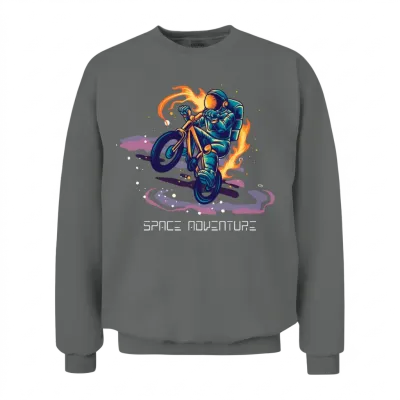 Astronaut Adventure Bike Cool Design Unisex Sweatshirt - Graphite Heather