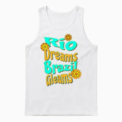 Rêves De Rio Brésil Brille été Tropical Rétro Unisex Tank Top - White