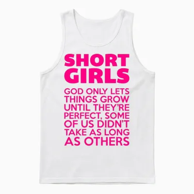 Short Girls Unisex Tank Top - White