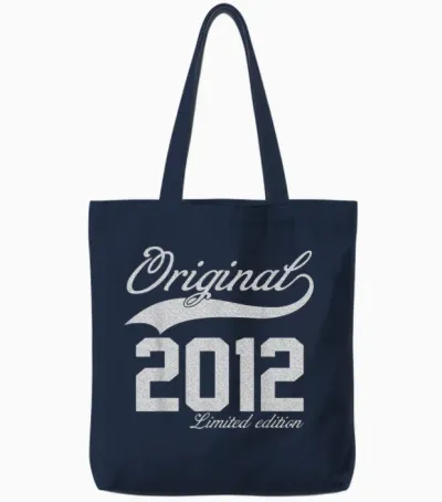 14 Years Vintage Original 2012 Limited Edition 14th Birthday Tote Bags - Navy