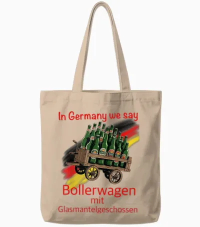 Bollerwagen Bier T-Shirt Männertag Vatertag Party Grillen Tote Bags - Natural