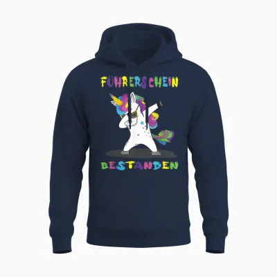Einhorn Führerscheinprüfung Fahrprüfung Bestanden Unisex Hoodie - Navy