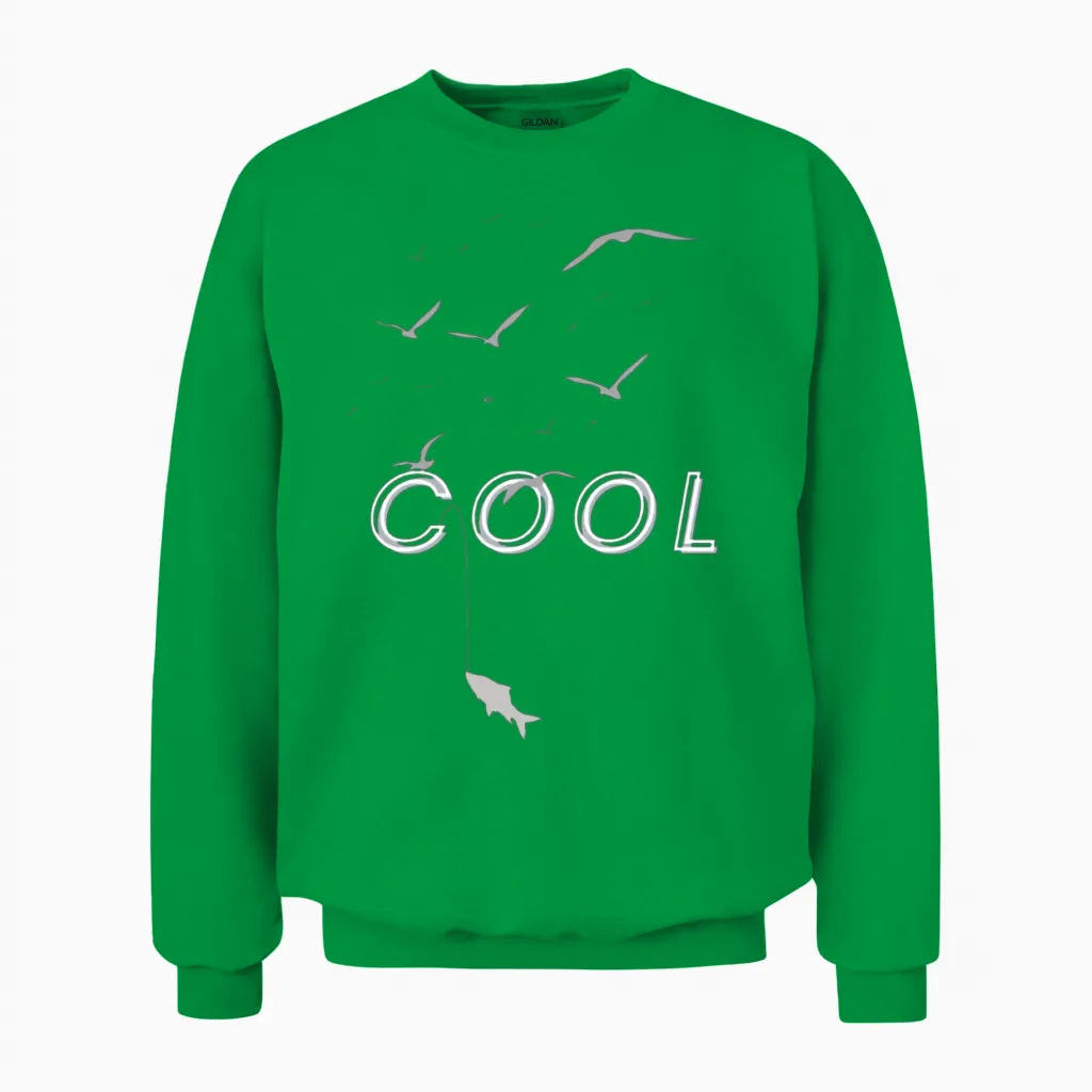 Bold Black Statement Tee β Minimalist Urban Style Unisex Sweatshirt in Irish Green
