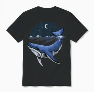Whale Unisex T-Shirt - Black