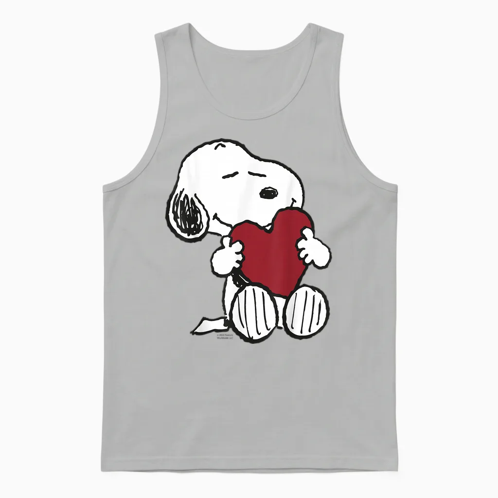 Peanuts - Snoopy I Love You Unisex Tank Top in Ash