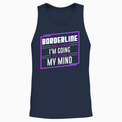 Lyriclyfe - Long-Sleeve T-Shirt - Borderline Unisex Tank Top - Navy