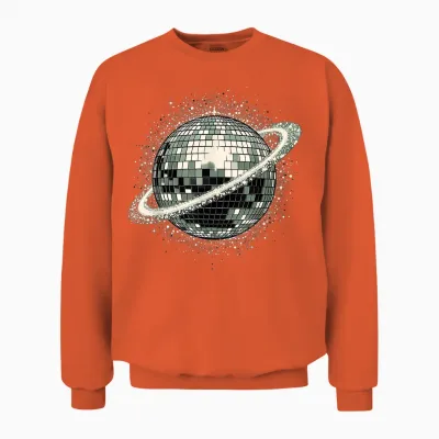 Cool Disco Ball Planet Dance Club Retro Party Unisex Sweatshirt - Orange